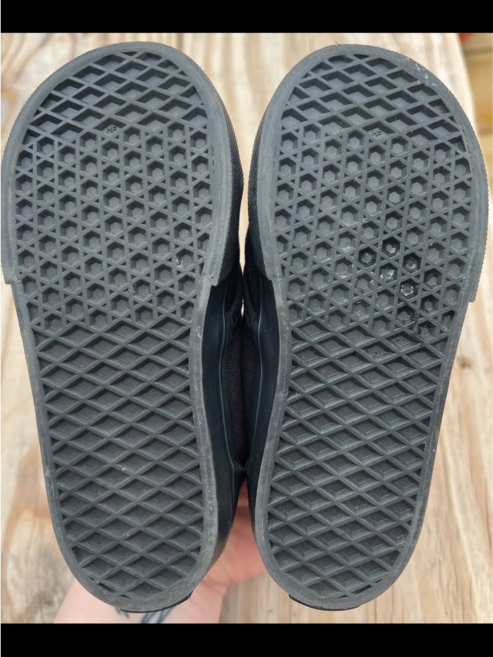 Toddler size 8 Vans Kids Black Canvas Velcro Sneakers - Picture 4 of 5
